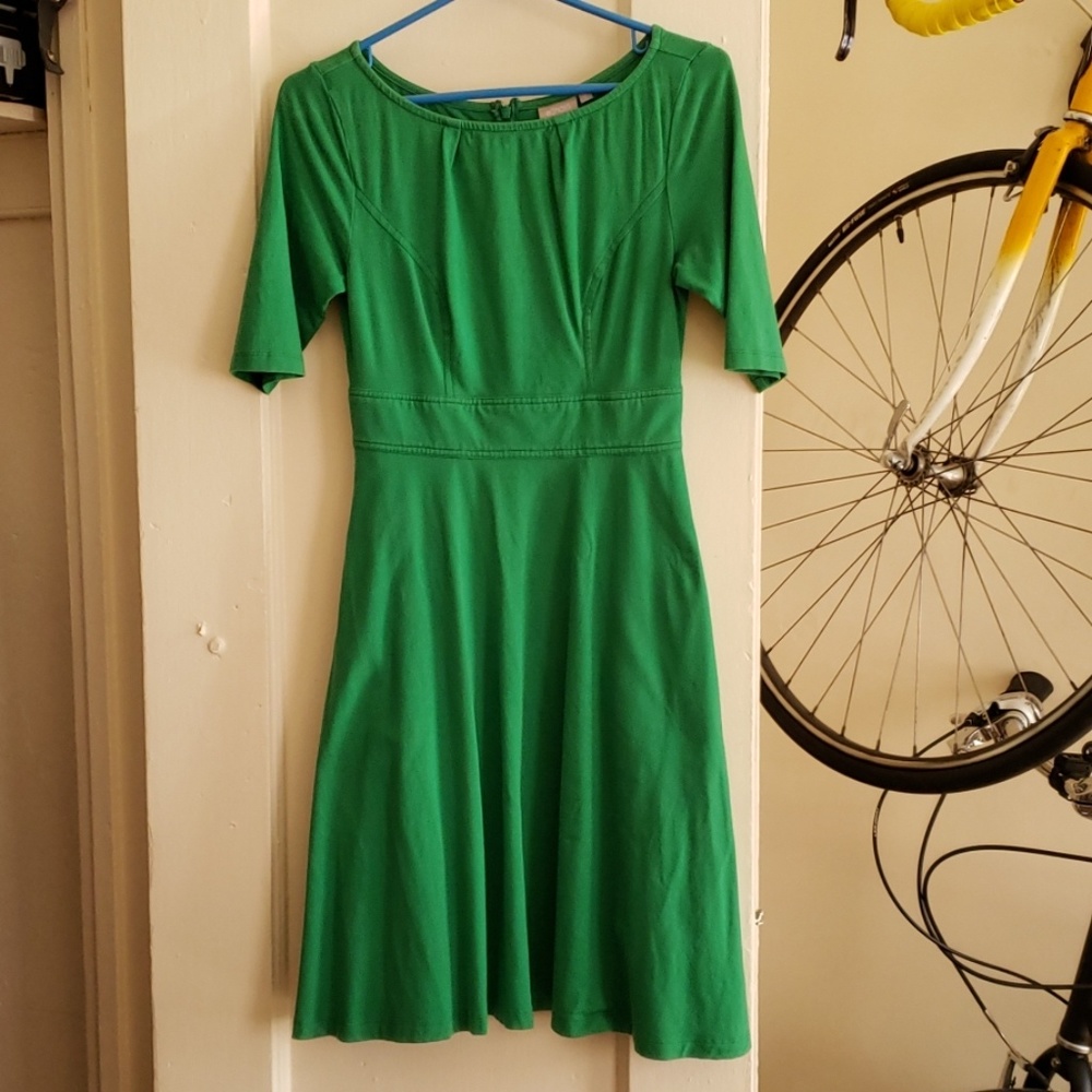 eShakti Emerald Boatneck Dress sz 2